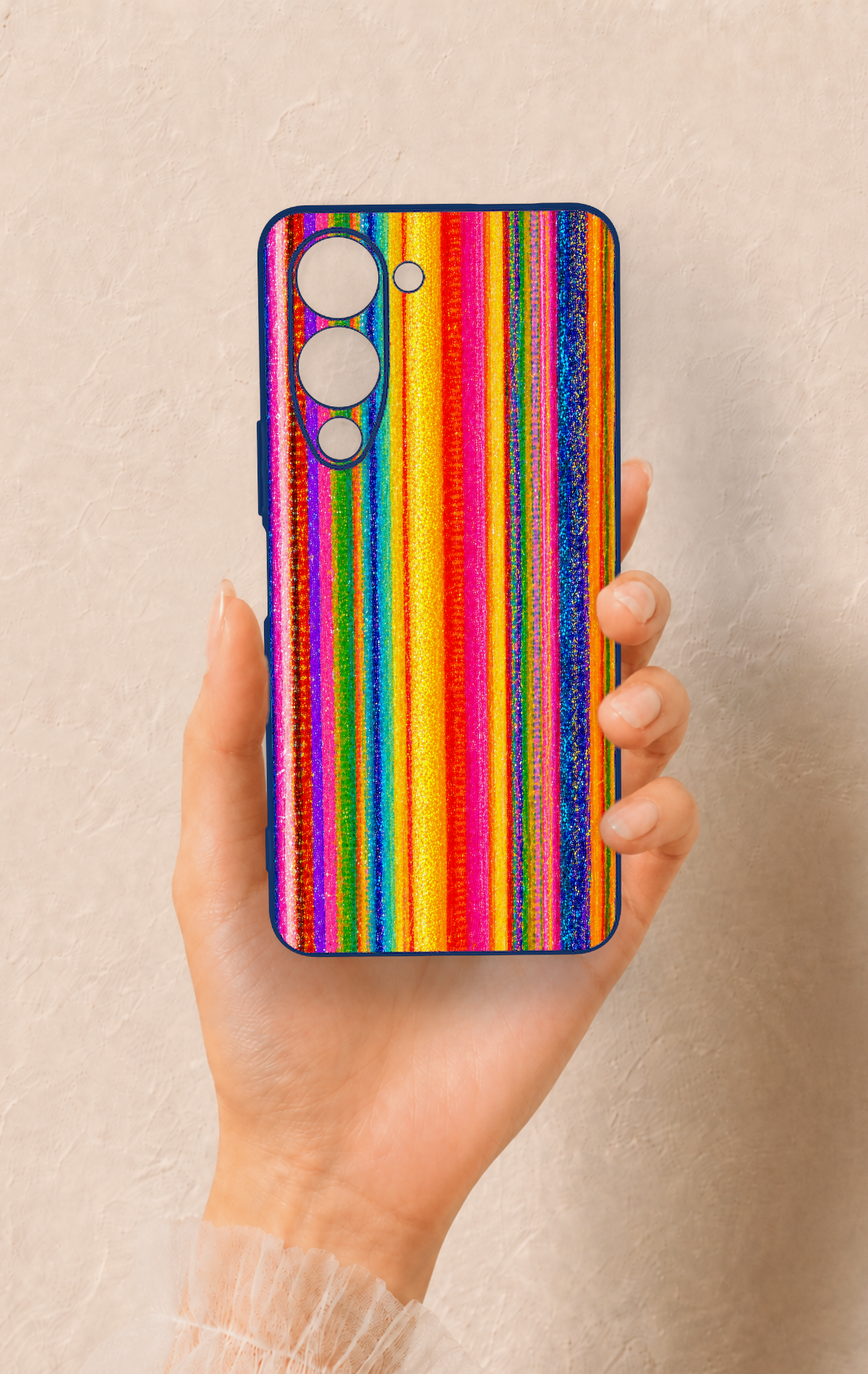 Vivo Y19 5G Uyumlu Rengarenk Desenli Silikon Kılıf