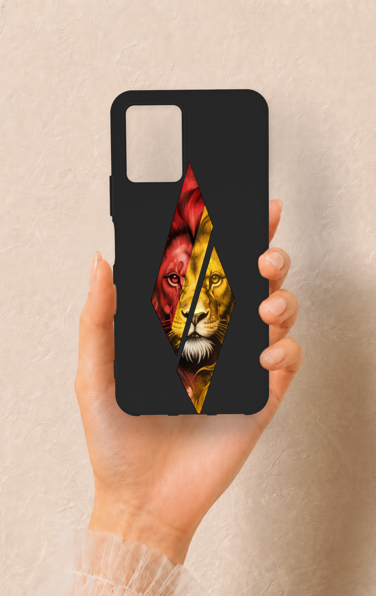 Vivo Y33S Uyumlu Kesik Aslan Desenli Silikon Kılıf