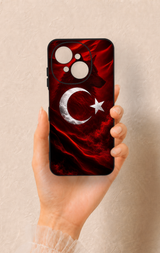 Tecno Spark Go1 Uyumlu Kurt Türk Bayrağı Desenli Silikon Kılıf