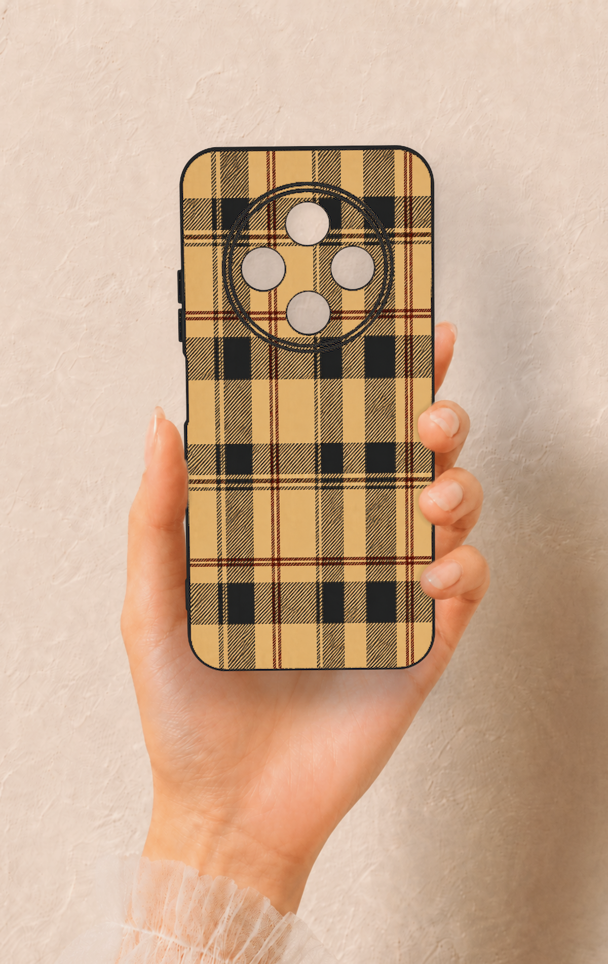 Tecno Spark 30C Uyumlu Burberry Ekose Desenli Silikon Kılıf