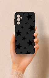 Samsung M13 Uyumlu Siyah Star Desenli Silikon Kılıf