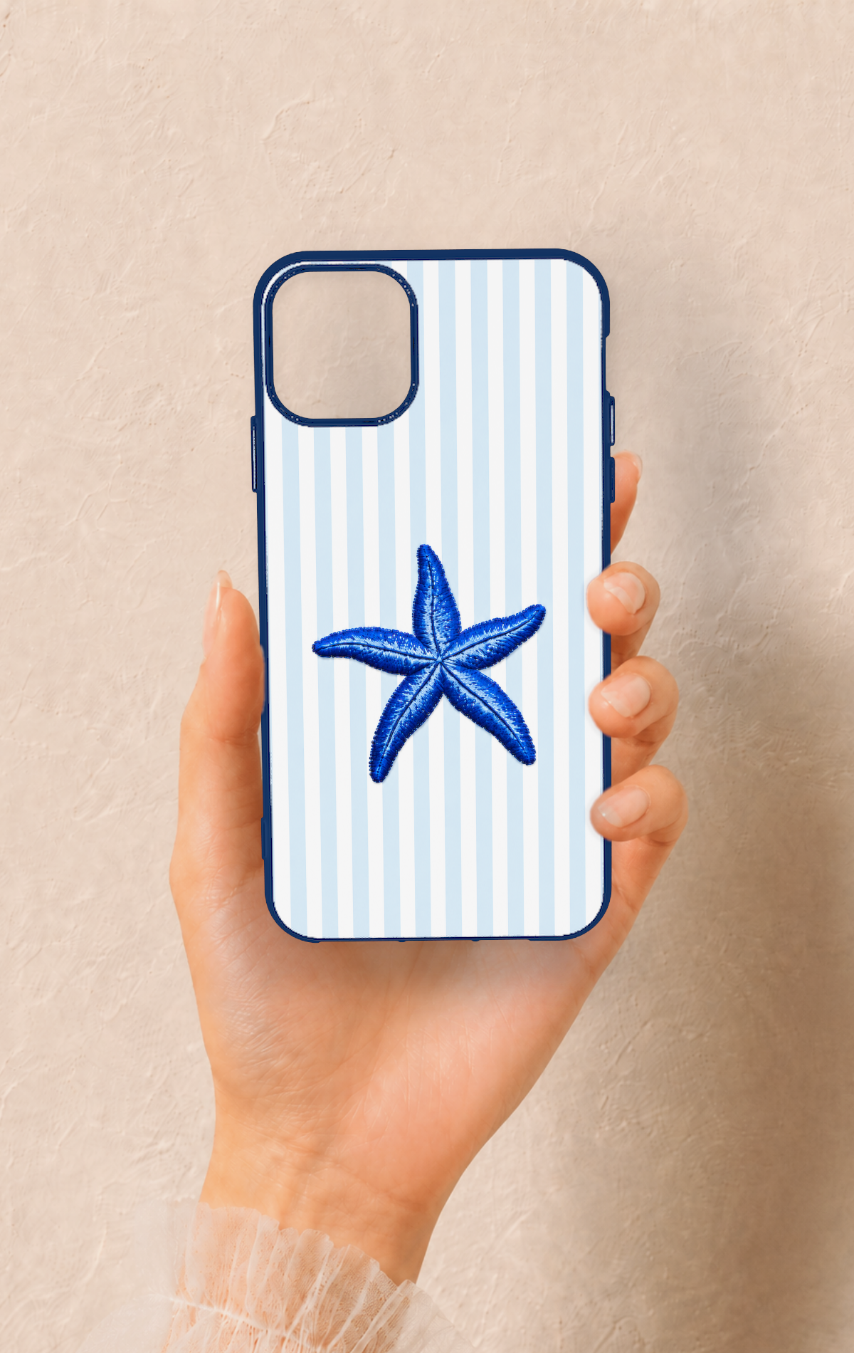 iPhone 11 Pro Max Uyumlu Mavi Deniz Yıldızı Desenli Silikon Kılıf