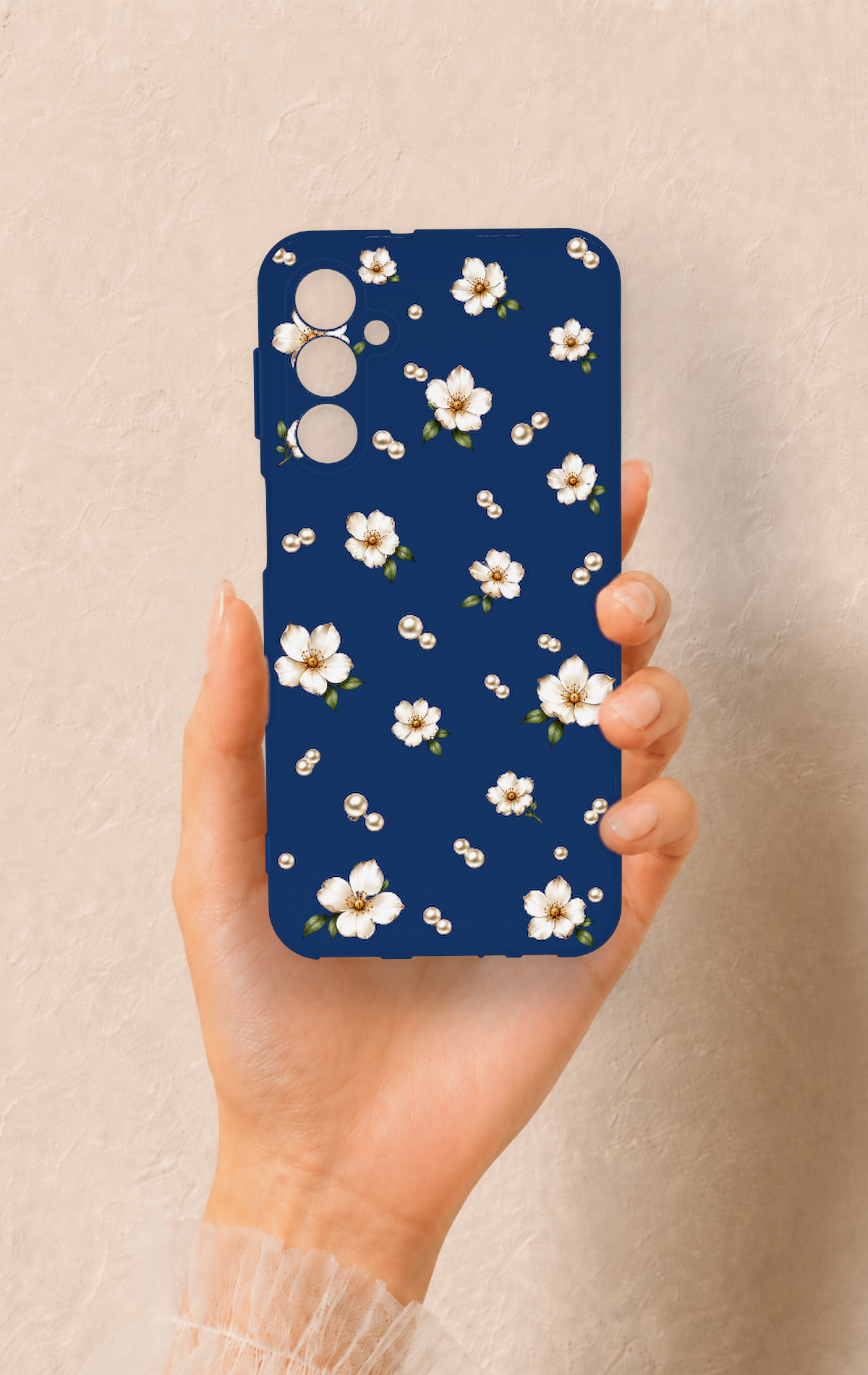 Samsung M34 Uyumlu Papatya İnci Desenli Silikon Kılıf