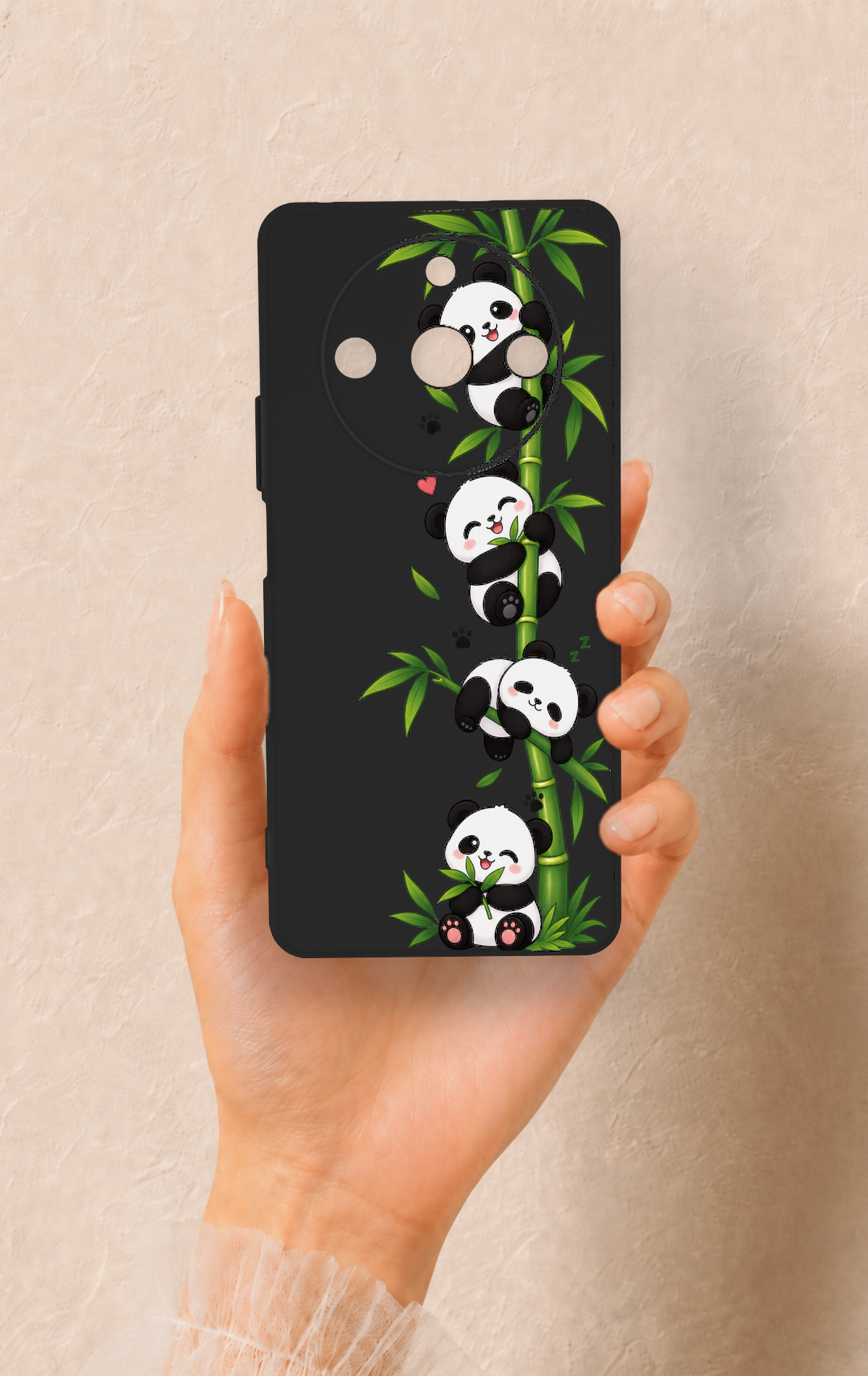 Realme 11 Pro Uyumlu Sevimli Panda Bambu Desenli Silikon Kılıf
