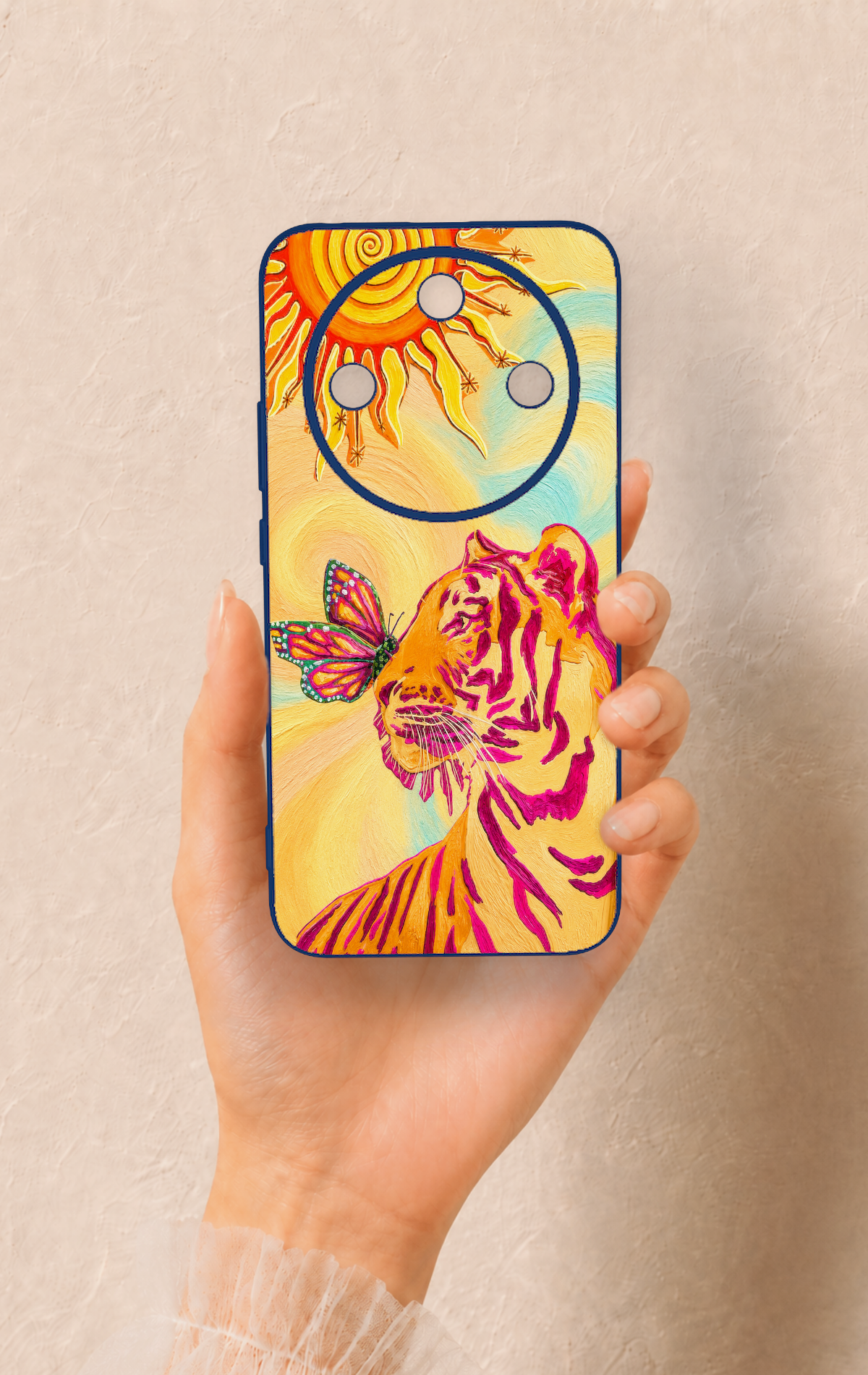 Honor Magic 8 Lite Uyumlu Güneşin Kaplanı Desenli Silikon Kılıf