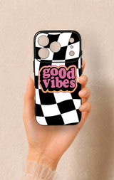iPhone 17 Pro Uyumlu Black Good Vibes Desenli Silikon Kılıf