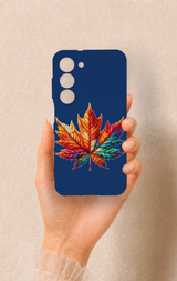Samsung S23 Uyumlu Renkli Yaprak Desenli Silikon Kılıf