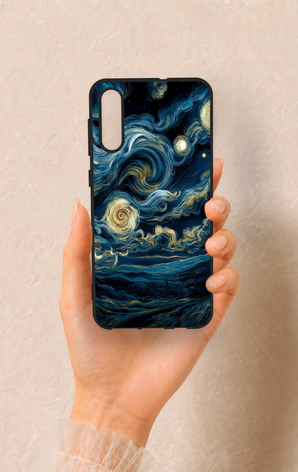 Samsung A50 Uyumlu Yıldızlı Gece Desenli Silikon Kılıf