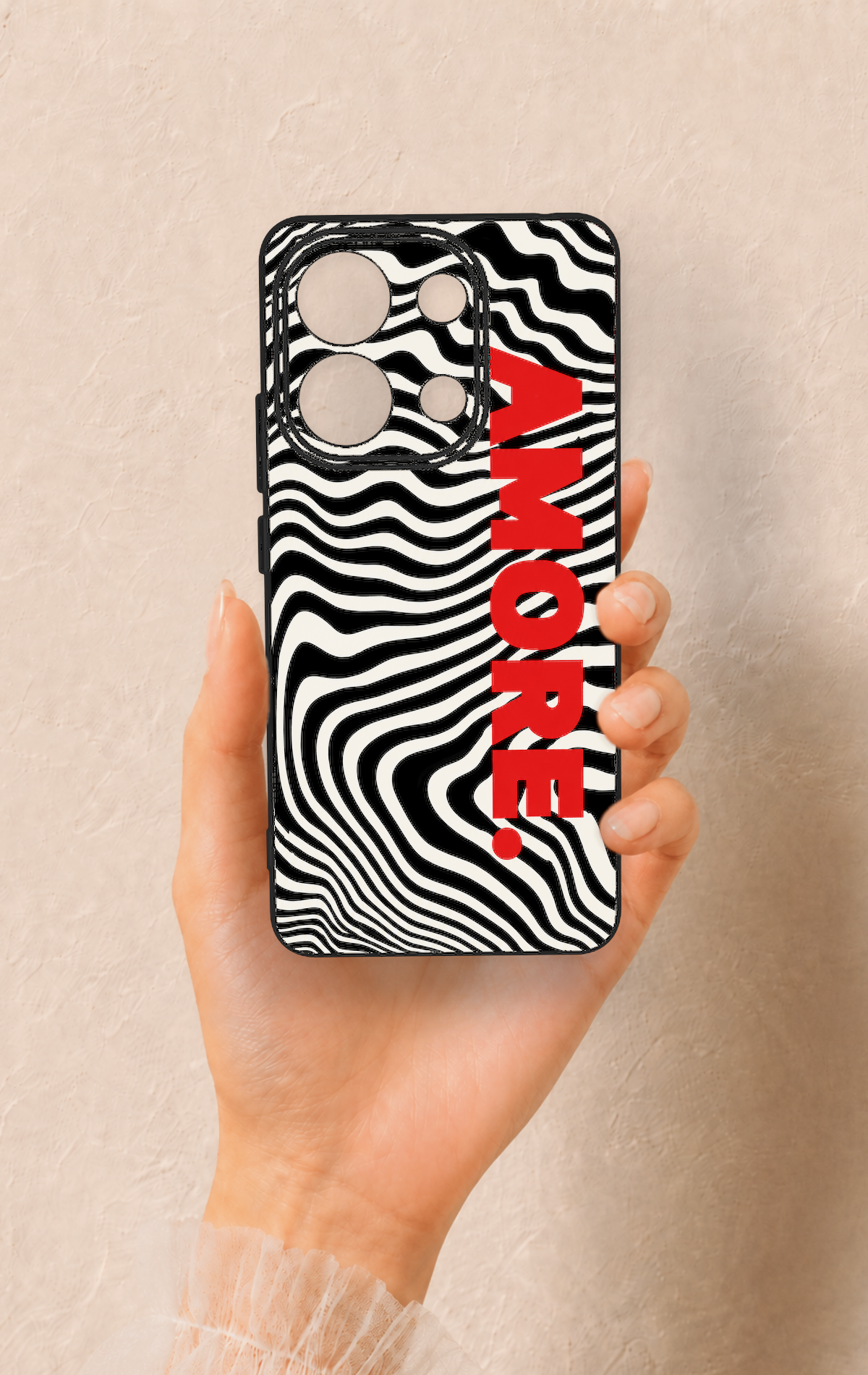 Redmi Note 13 4G Uyumlu Zebra Amore Desenli Silikon Kılıf