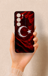 Realme C75 Uyumlu Kurt Türk Bayrağı Desenli Silikon Kılıf