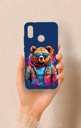 Huawei P20 Lite Uyumlu Gözlüklü Ayı Desenli Silikon Kılıf