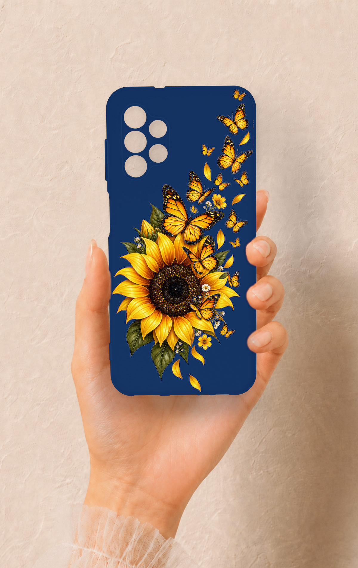 Samsung A13 Uyumlu Ayçiçeği Desenli Silikon Kılıf