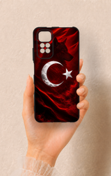 Redmi Note 11S Uyumlu Kurt Türk Bayrağı Desenli Silikon Kılıf
