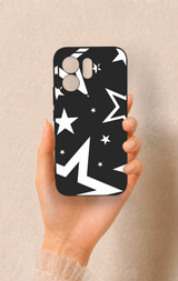 Vivo V70 5G Uyumlu Siyah Mega Star Desenli Silikon Kılıf