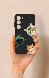 Samsung S23 Uyumlu Kedi Ekibi Desenli Silikon Kılıf
