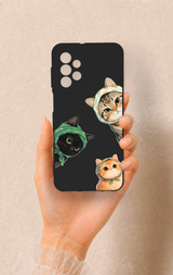 Samsung A23 Uyumlu Kedi Ekibi Desenli Silikon Kılıf