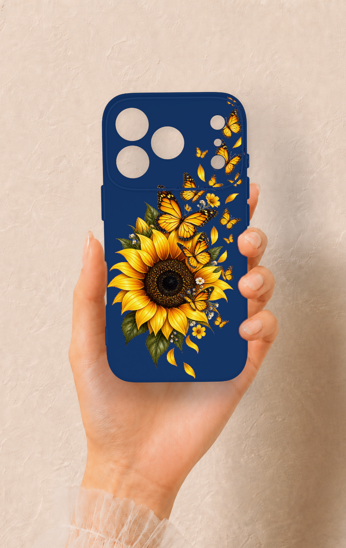 iPhone 17 Pro Uyumlu Ayçiçeği Desenli Silikon Kılıf