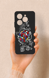 Tecno Spark 20 Pro Uyumlu Rubik Küb Desenli Silikon Kılıf