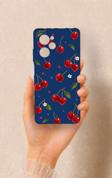 Poco X5 Pro Uyumlu Kiraz Papatya Desenli Silikon Kılıf