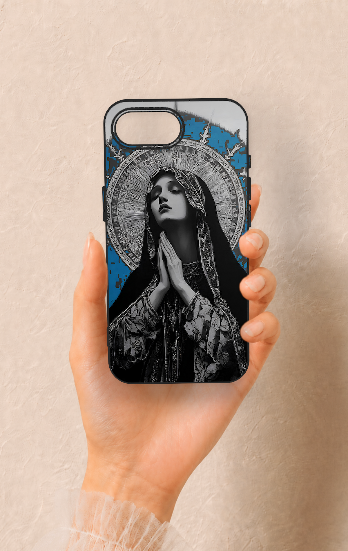 iPhone 16E Uyumlu Rahibe Desenli Silikon Kılıf