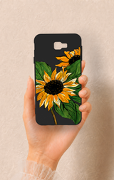 Samsung J7 Prime Uyumlu Ay Çiçeği Desenli Silikon Kılıf