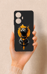 Realme C55 Uyumlu Mısırlı Kedi Tanrısı Desenli Silikon Kılıf