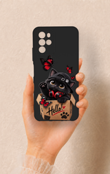 Omix x700 Uyumlu Hello Cat Desenli Silikon Kılıf