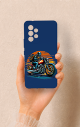 Samsung A53 Uyumlu Moto Rider Desenli Silikon Kılıf