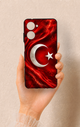 Realme 10 Uyumlu Türk Bayrağı Desenli Silikon Kılıf