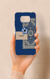 Poco X3 Uyumlu Mavi Etnik Halı Desenli Silikon Kılıf