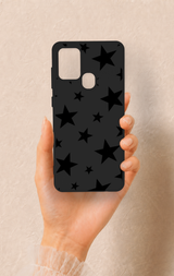 Samsung A21S Uyumlu Siyah Star Desenli Silikon Kılıf