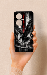 Oppo Reno 11F Uyumlu Kara Kartal Desenli Silikon Kılıf