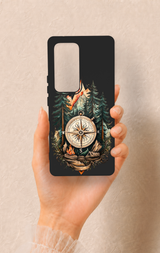Vivo V30 Uyumlu Pusula Orman Desenli Silikon Kılıf