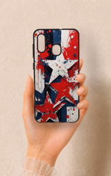 Samsung A20-A30 Uyumlu Star Flag Desenli Silikon Kılıf