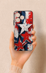 Realme C53 Uyumlu Star Flag Desenli Silikon Kılıf