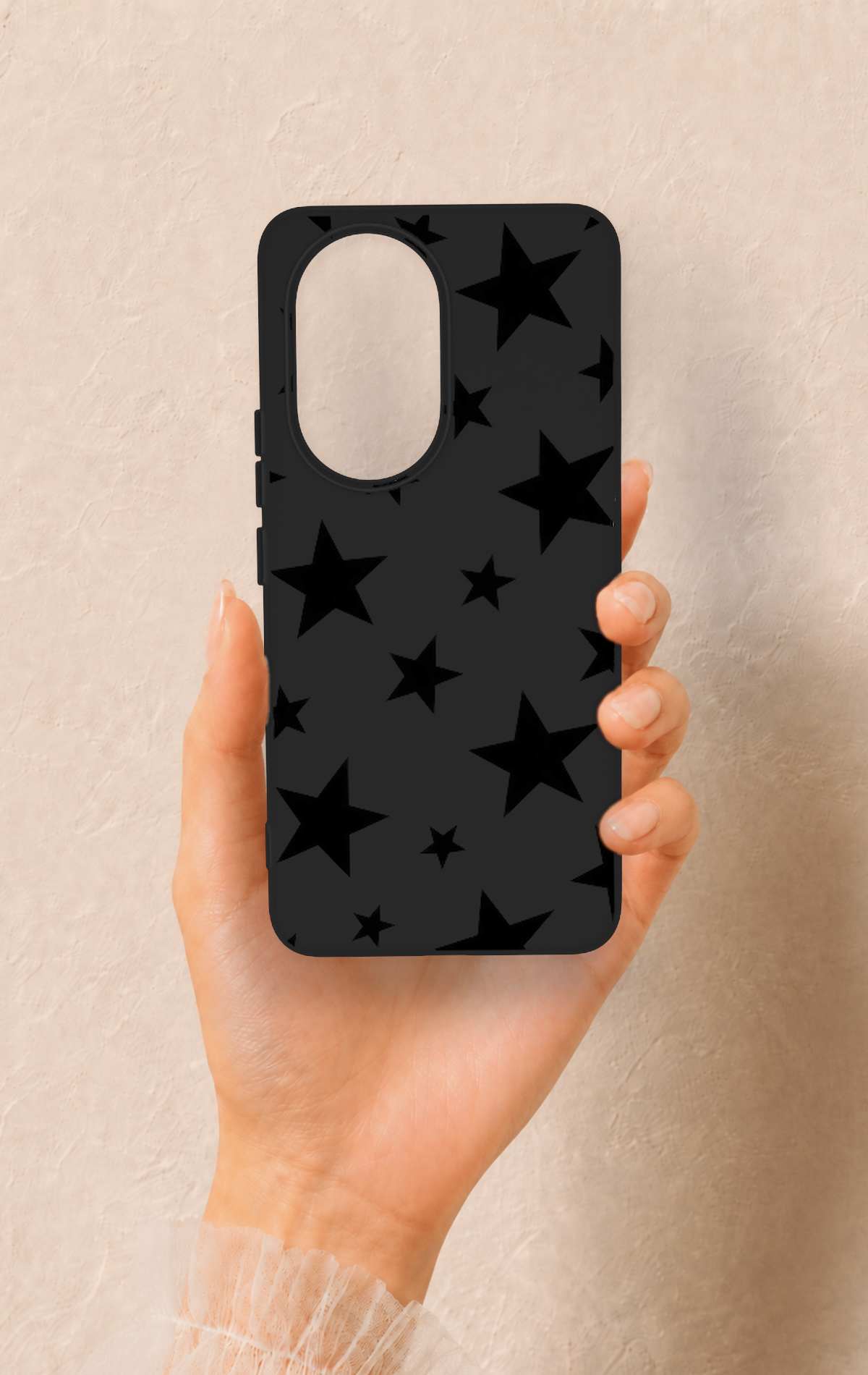 Honor 200 5G Uyumlu Siyah Star Desenli Silikon Kılıf