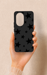 Honor 200 5G Uyumlu Siyah Star Desenli Silikon Kılıf