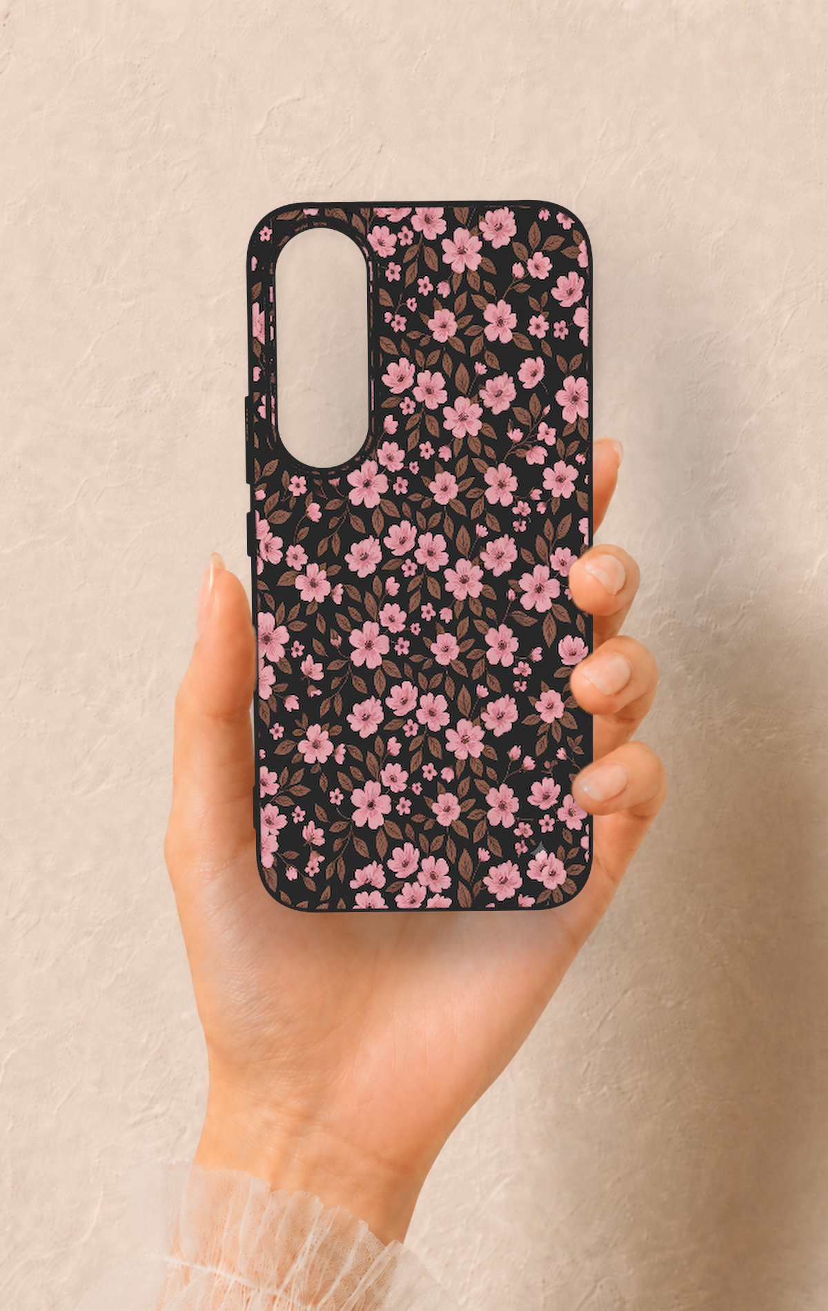 Vivo V70 FE 5G Uyumlu Mini Pembe Çiçek Desenli Silikon Kılıf