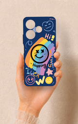 Redmi 13 4G Uyumlu Happing Smile Desenli Silikon Kılıf