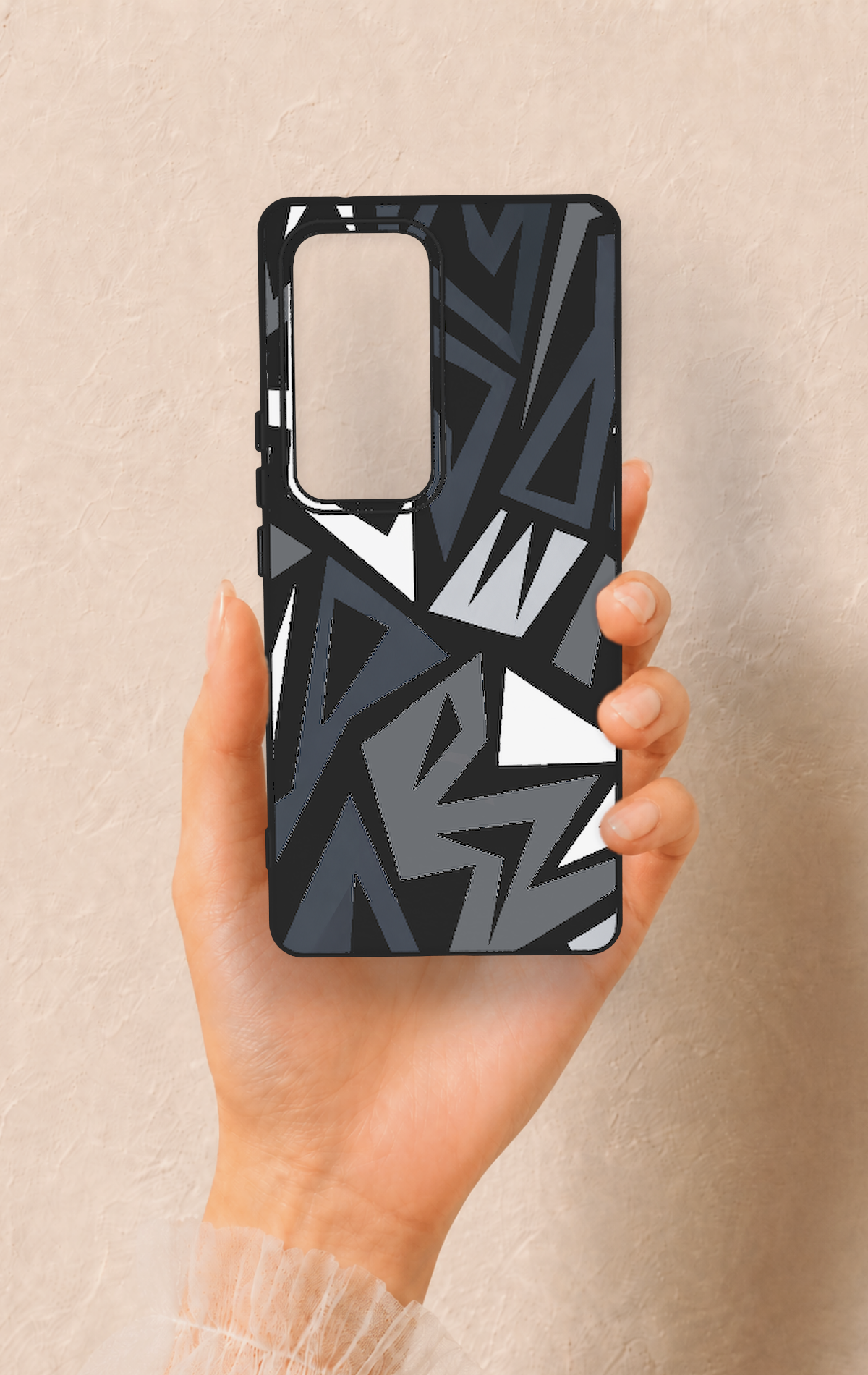 Vivo V30 Uyumlu Geometrik Blok Desenli Silikon Kılıf