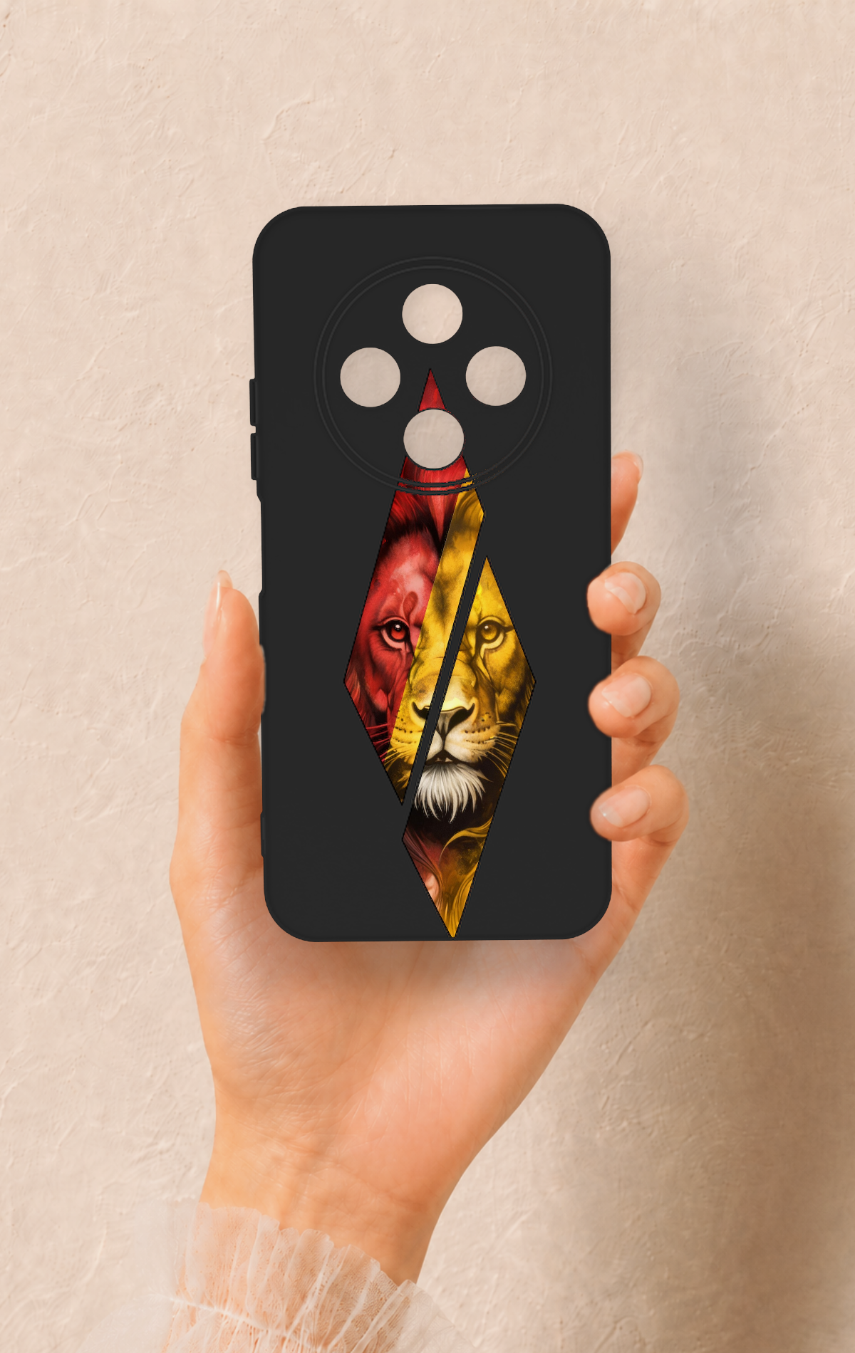 Tecno Spark 30C Uyumlu Kesik Aslan Desenli Silikon Kılıf