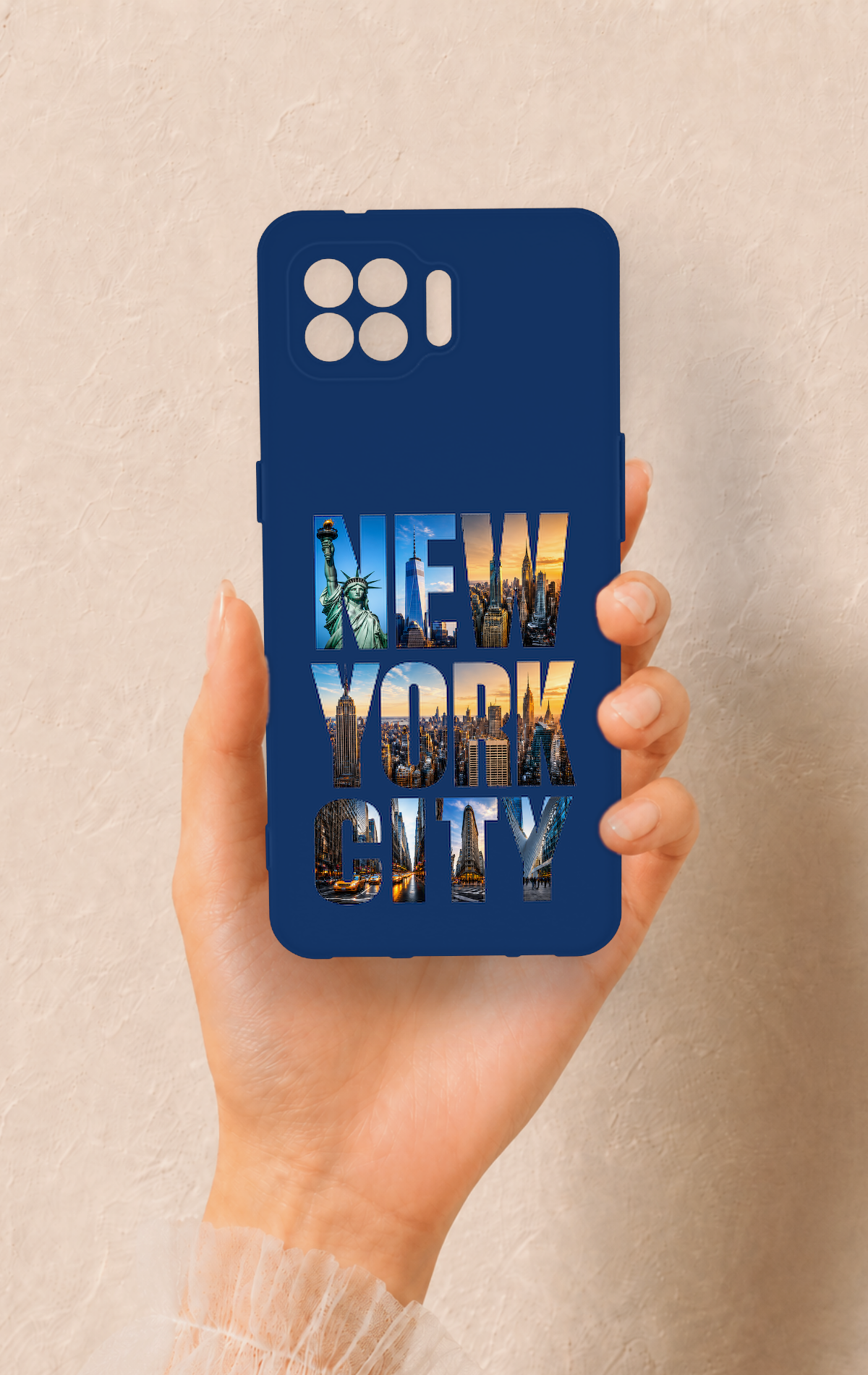 Oppo Reno 4 Lite Uyumlu New York City Desenli Silikon Kılıf