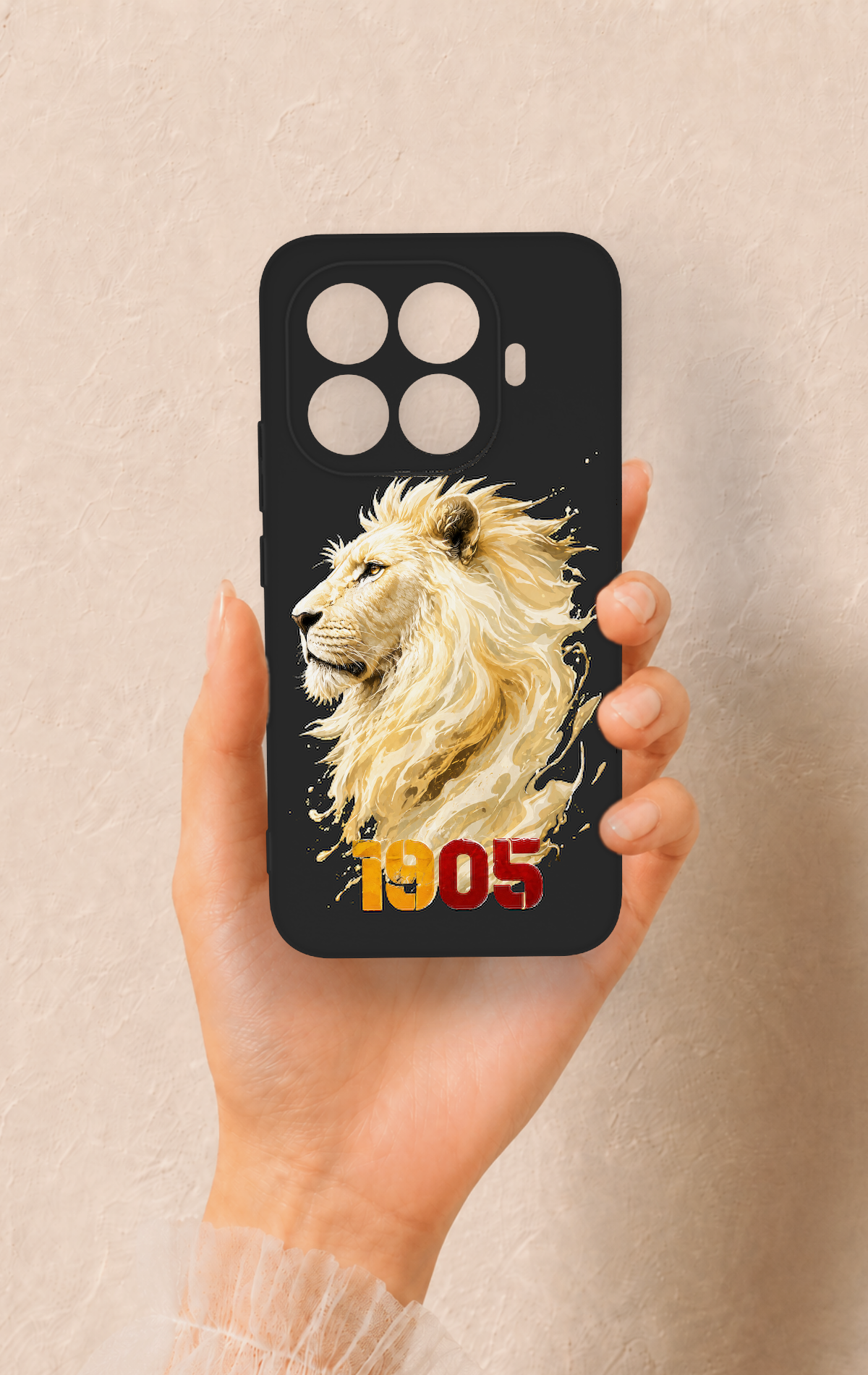Mi 15T PRO Uyumlu Sarı Kırmızı 1905 Aslan Desenli Silikon Kılıf