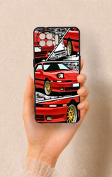 Oppo Reno 4 Lite Uyumlu Kırmızı Supra Desenli Silikon Kılıf