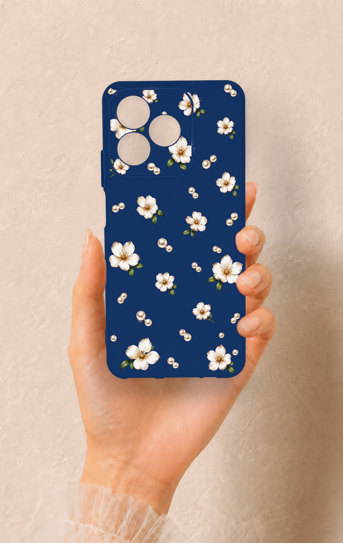 Realme C53 Uyumlu Papatya İnci Desenli Silikon Kılıf