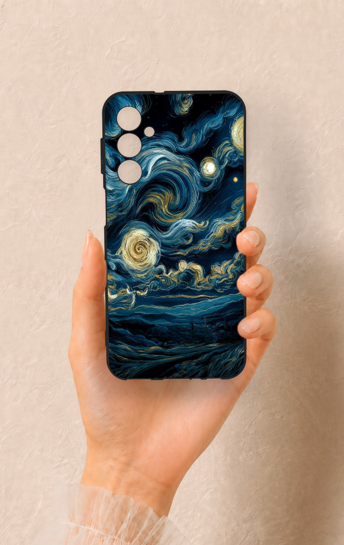 Samsung M34 Uyumlu Yıldızlı Gece Desenli Silikon Kılıf