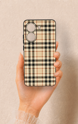 Poco X7 Pro Uyumlu Karamel Siyah Ekose Desenli Silikon Kılıf