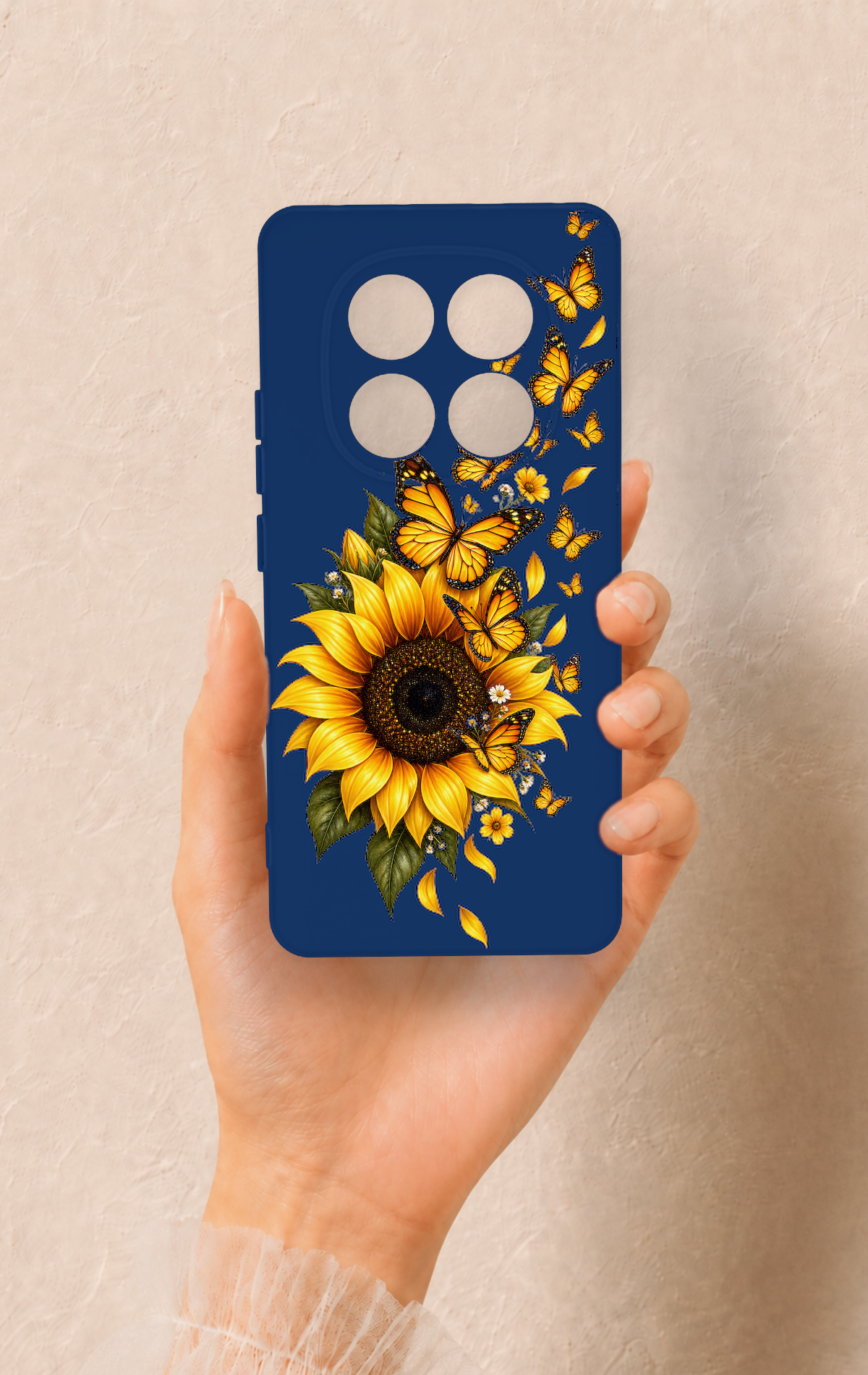 Redmi Note 14 Pro 5G Uyumlu Ayçiçeği Desenli Silikon Kılıf