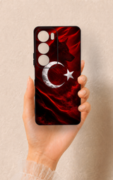 Vivo Y19s Uyumlu Kurt Türk Bayrağı Desenli Silikon Kılıf