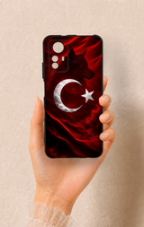 Redmi Note 12S Uyumlu Kurt Türk Bayrağı Desenli Silikon Kılıf
